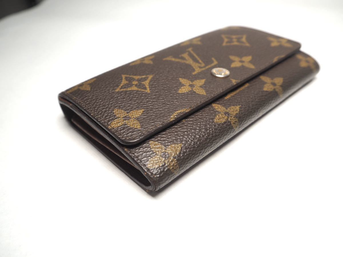 C493 美品 1円 LOUIS VUITTON ルイヴィトン モノグラム 二つ折り 長 