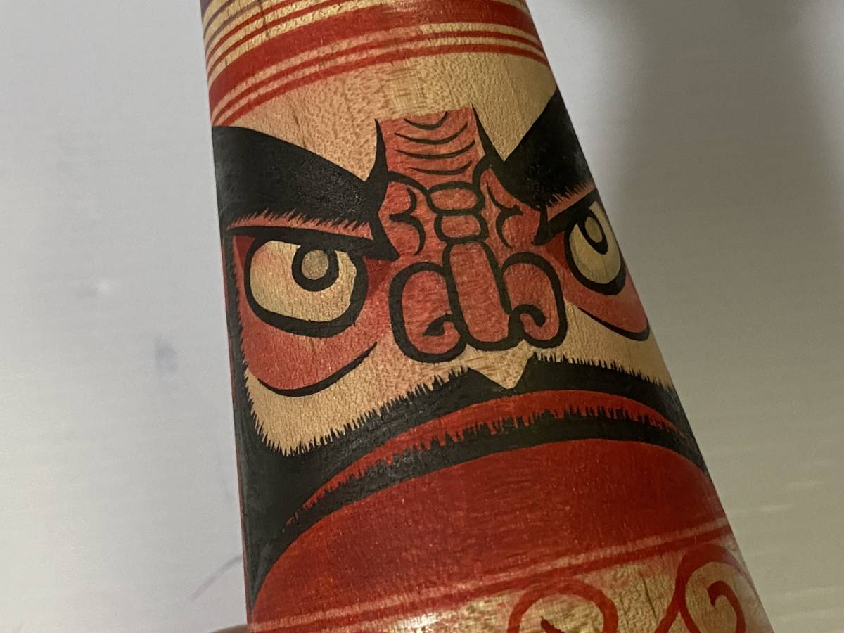 伝統こけし 津軽系 盛美津雄 温湯 こけし 達磨 だるま 絵 約24.3cm