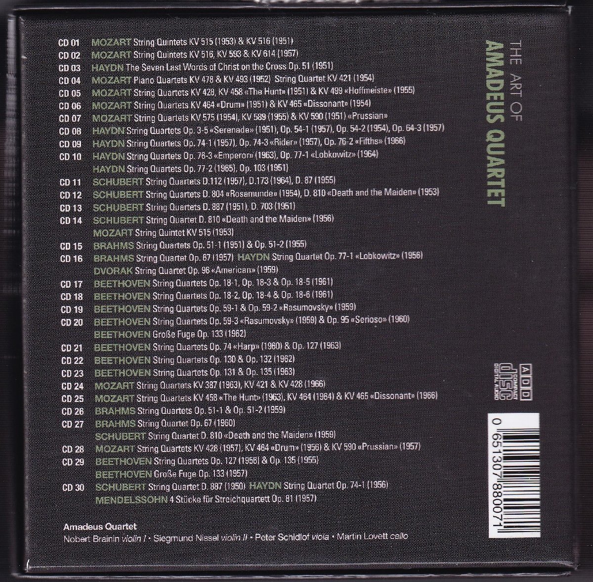 ARTIS 「アマデウス四重奏団の芸術」 30CD | BITBLAZE.RU