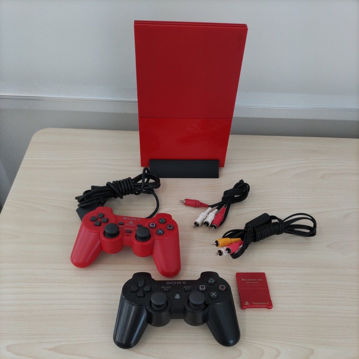 4778 4837 PS2本体 レッド ワイヤレスコントローラーのおまけ付き 動作