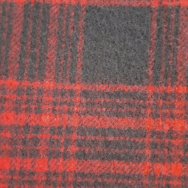 セリーヌ CELINE - ウール レッド×黒 チェック柄 マフラー(服飾小物