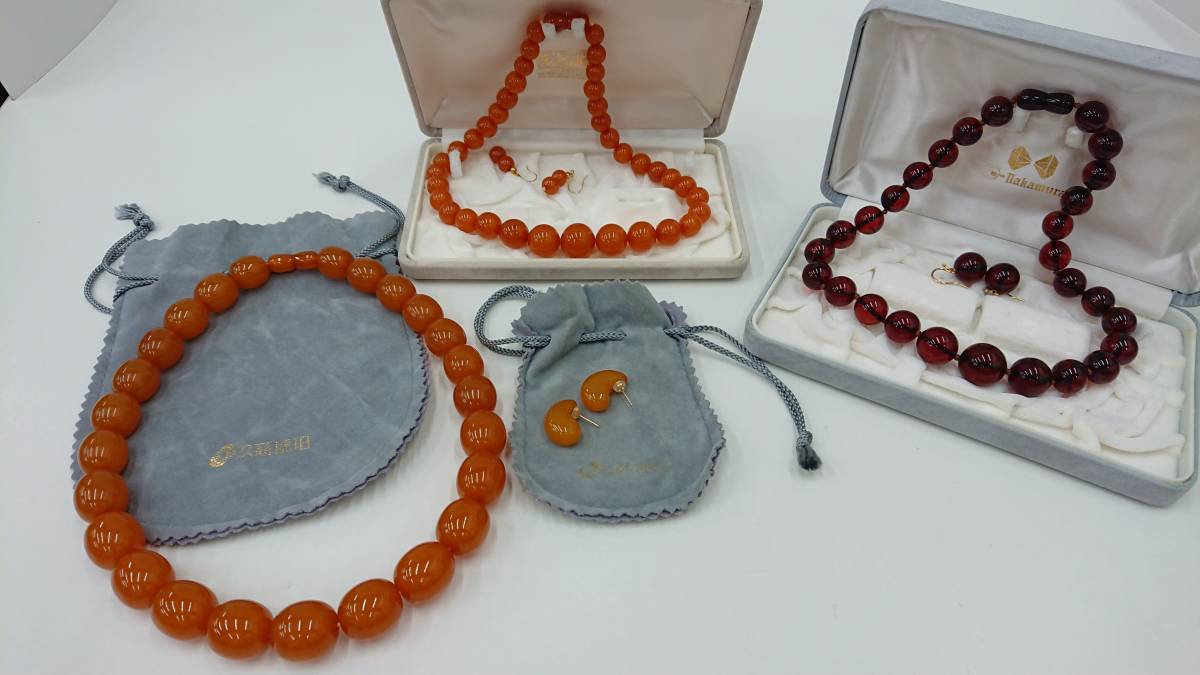 琥珀 こはく ネックレス イヤリング ピアス K18 久慈琥珀ほか 【公式通販】