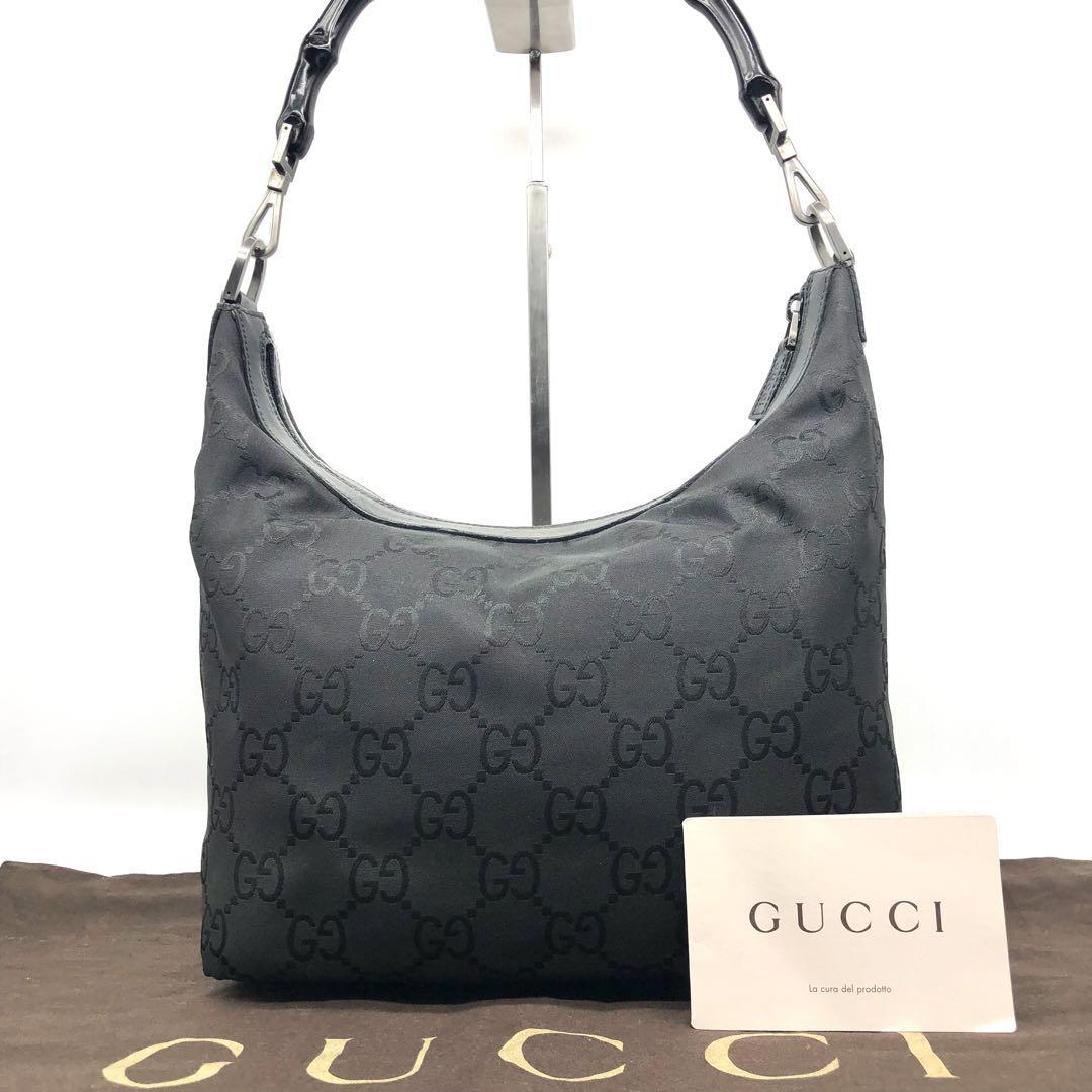 美品】GUCCI グッチ バンブー ショルダーバッグ ハンドバッグ GG柄