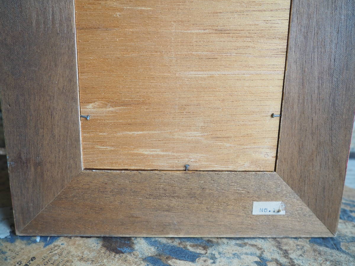 フランス蚤の市風景油彩画60×30㎝肉筆画古道具アンティーク写真 