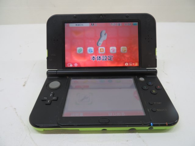 ■Nintendo ゲーム機 Newニンテンドー3DS LL グリーン系 任天堂 携帯ゲーム機 Ver.11.2.0-35J 難あり 82209 ①■！！