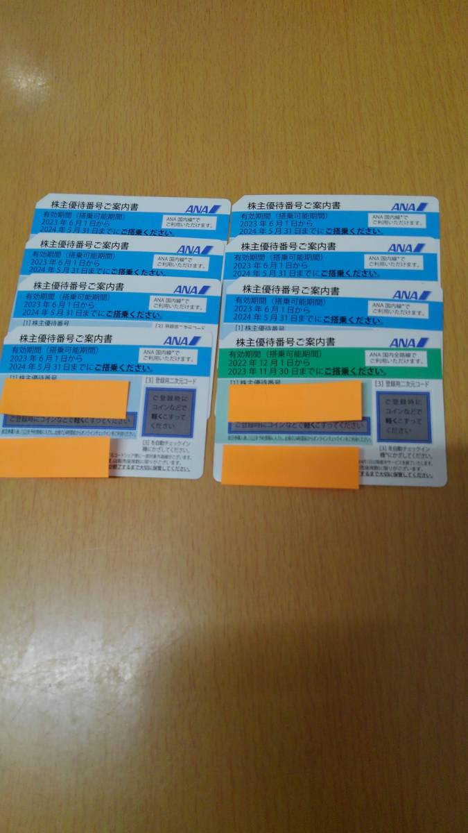 ANA株主優待券　2023年11月30日　1枚　2024年5月31日　７枚　計8枚　送料無料