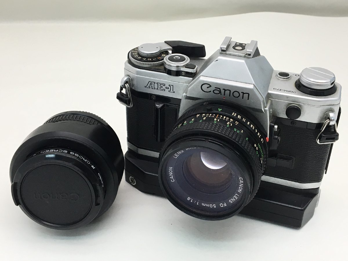 Canon AE-1/CANON LENS FD 50ｍｍ 1:1.8 一眼レフカメラ レンズ付き ジャンク 中古【UW070766】