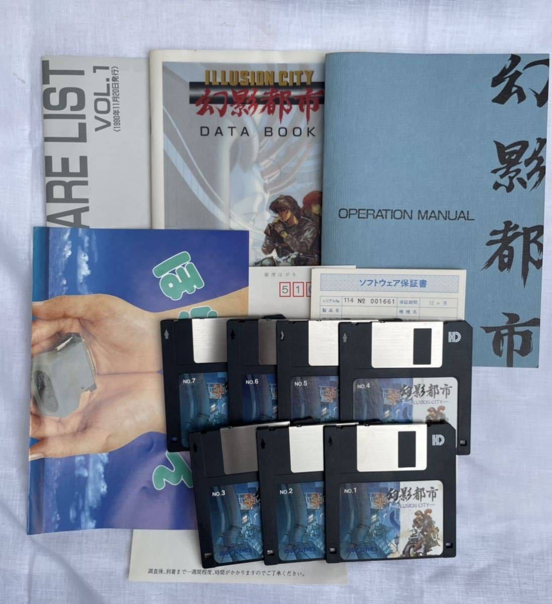 PCゲーム 3.5”2HD 7枚組 幻影都市 マイクロキャビン PC98UVシリーズ