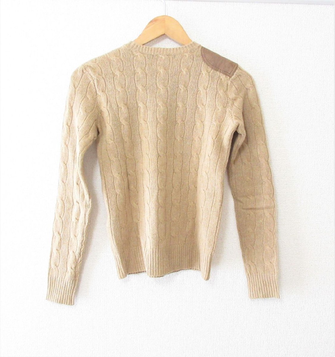 美品 RALPH LAUREN ラルフローレン カシミヤブレンド ショルダーパッチ  