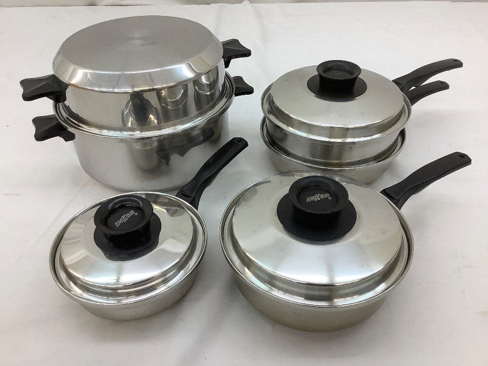 インコア 鍋セット/ダッチオーブン/スチーマー/片手鍋/ステンレス 4点 中古品 ACB