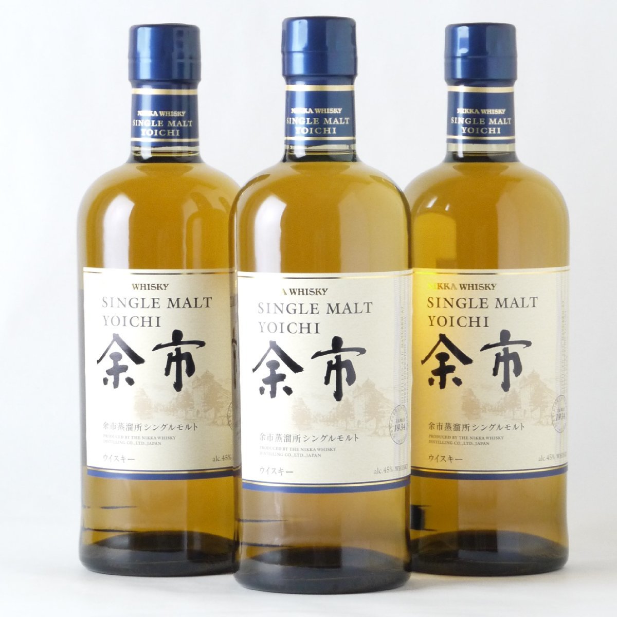 【注目！！】NIKKA ニッカ シングルモルト 余市 700ml 45％ 箱付き【ウイスキー3本セット】