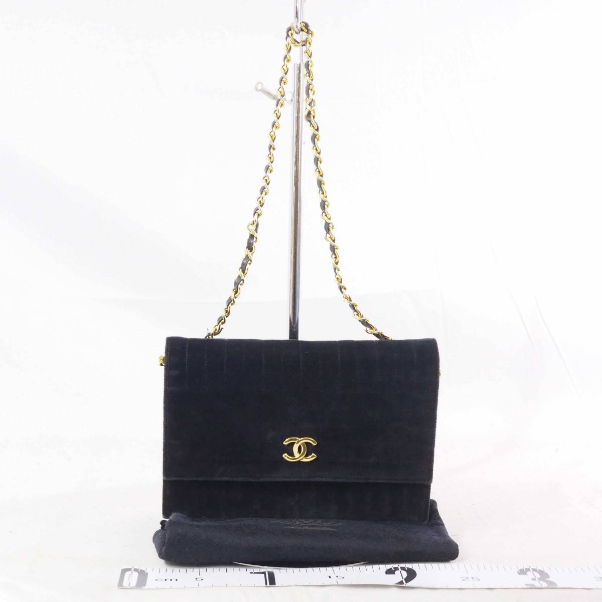 シャネル ココマーク ベロア×レザー ブラック CHANEL TISSU VELOURS 