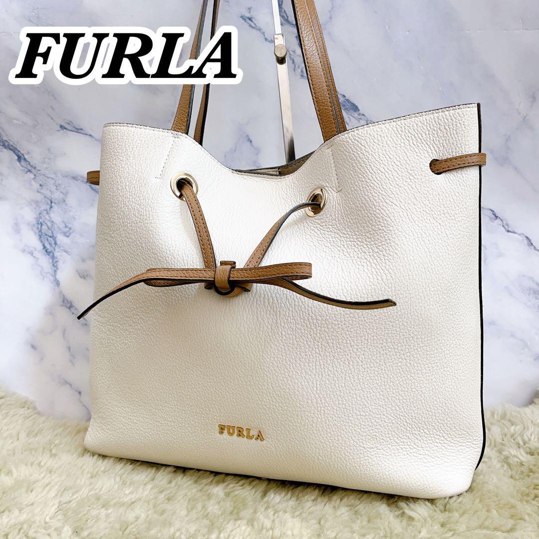 送料無料 FURLA フルラ コスタンザ ホワイト 白 レザー トートバッグ  