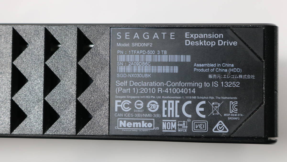 SEAGATE 3TB SRD0NF2 Expansion 外付けハードディスク 外付けHDD 