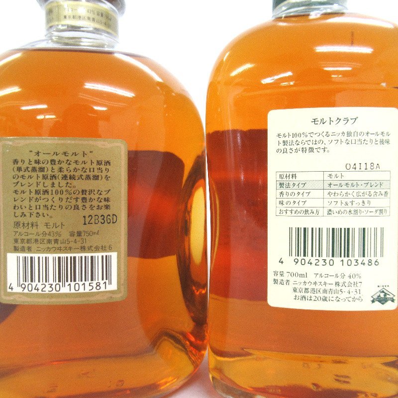 2本セット ニッカ オールモルト モルトクラブ 飲み比べセット モルト