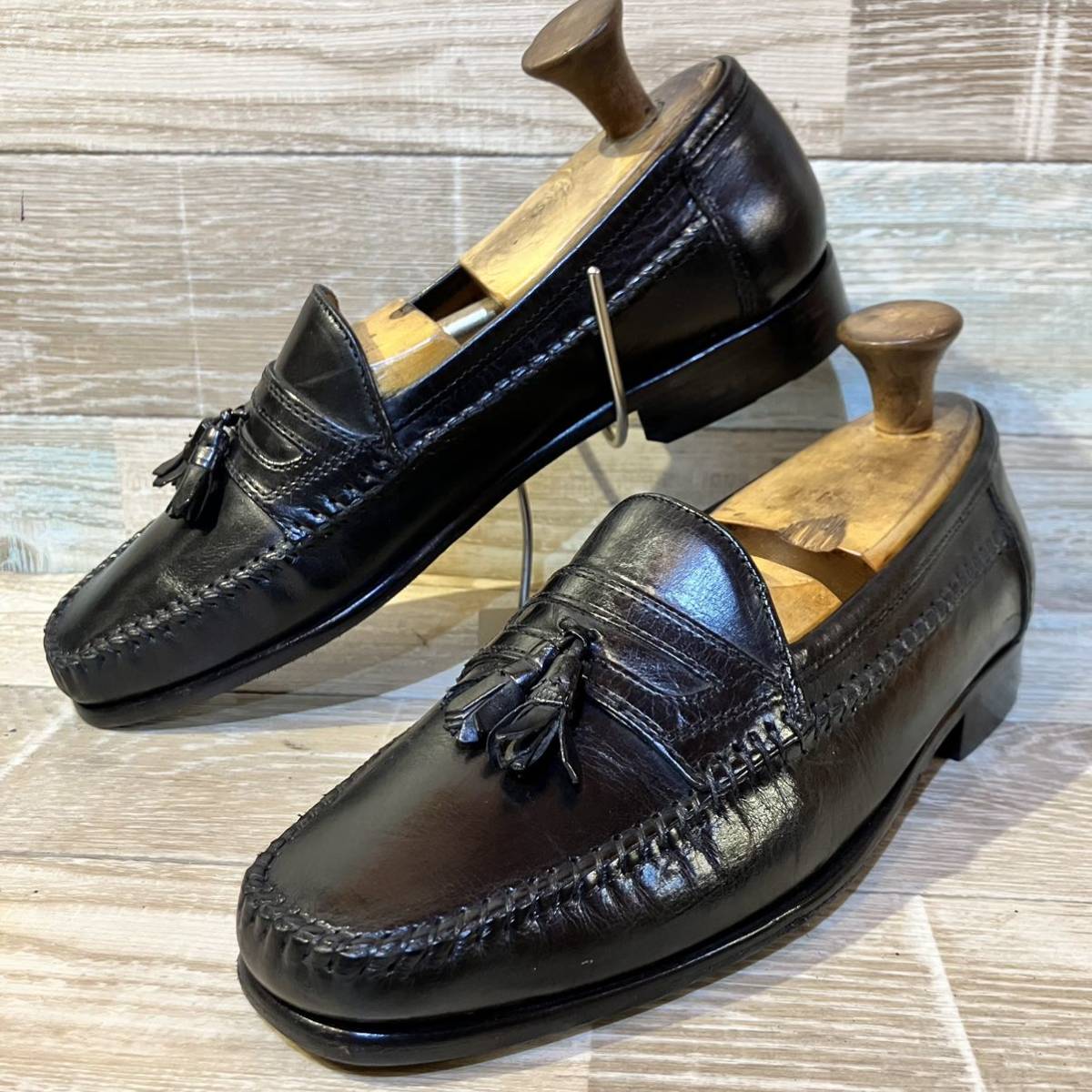 BOSTONIAN ボストニアン タッセルローファー ブラック 黒 US10D 28.0cm程 レザーソール ペニー コイン ビット デッキ ヴィンテージ