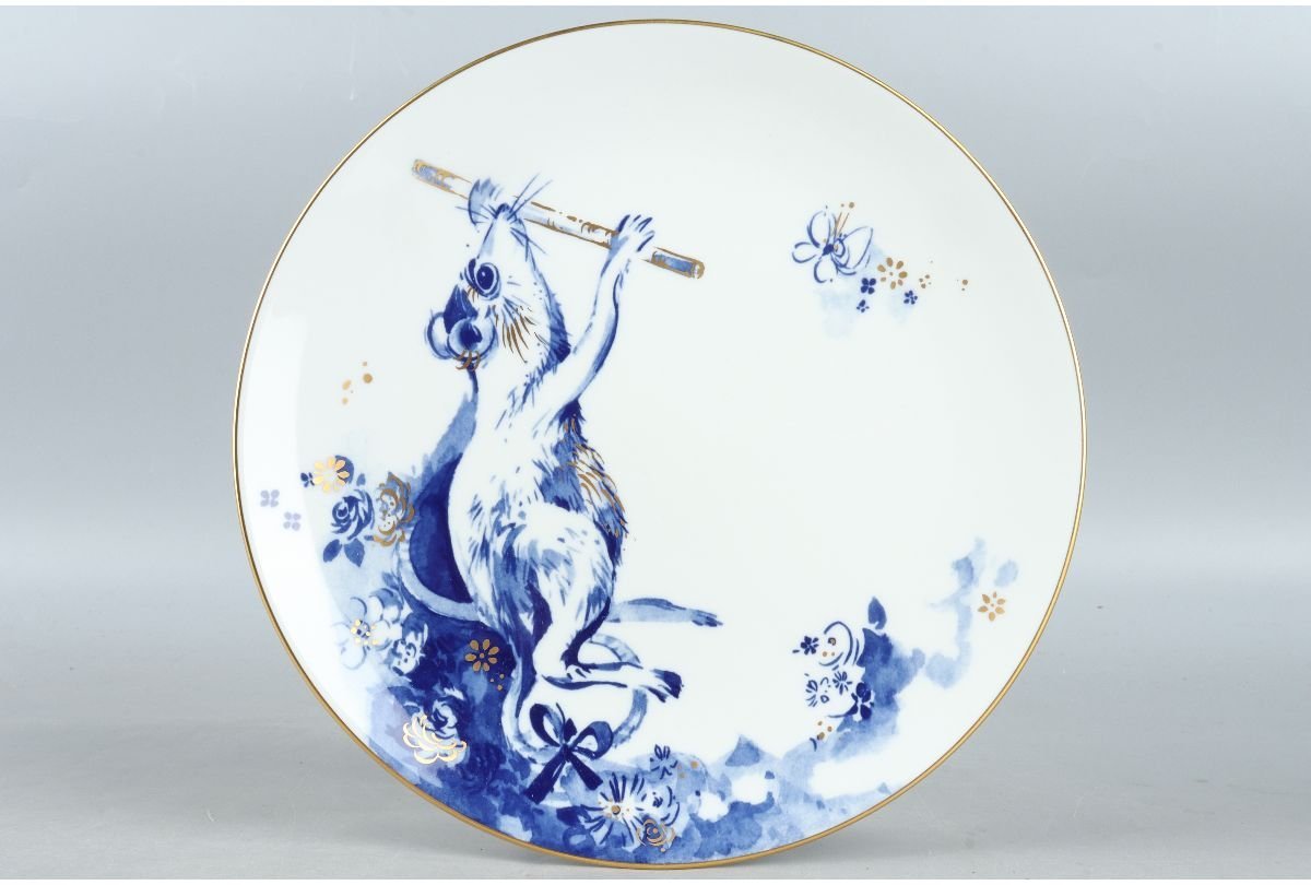URA]Meissen/マイセン/2008年干支プレート「ピッコロを吹く陽気な