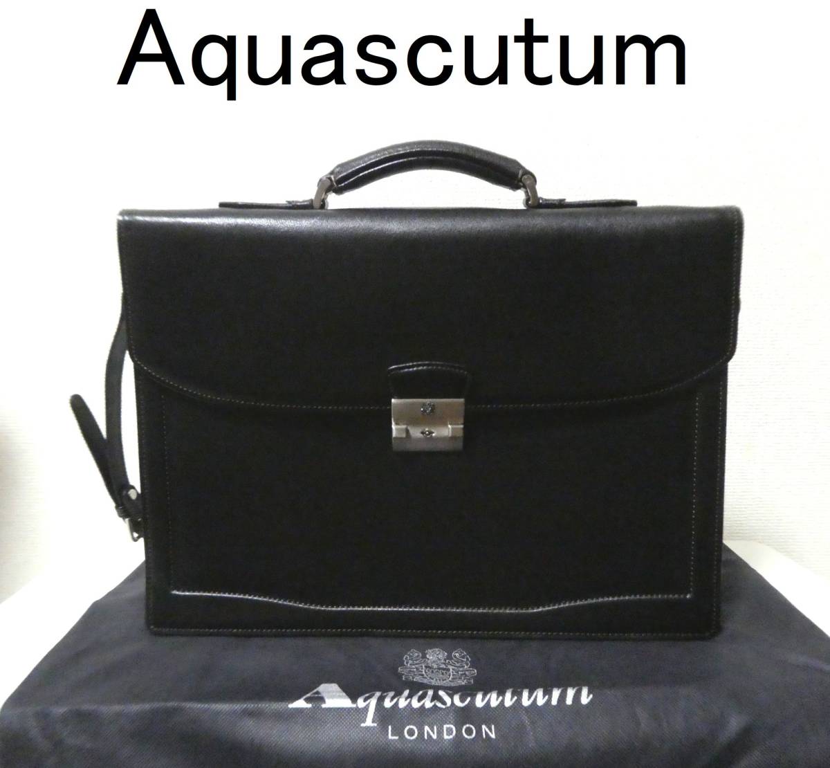 極美品 Aquascutum アクアスキュータム 高級 2WAY 総レザー ブリーフ
