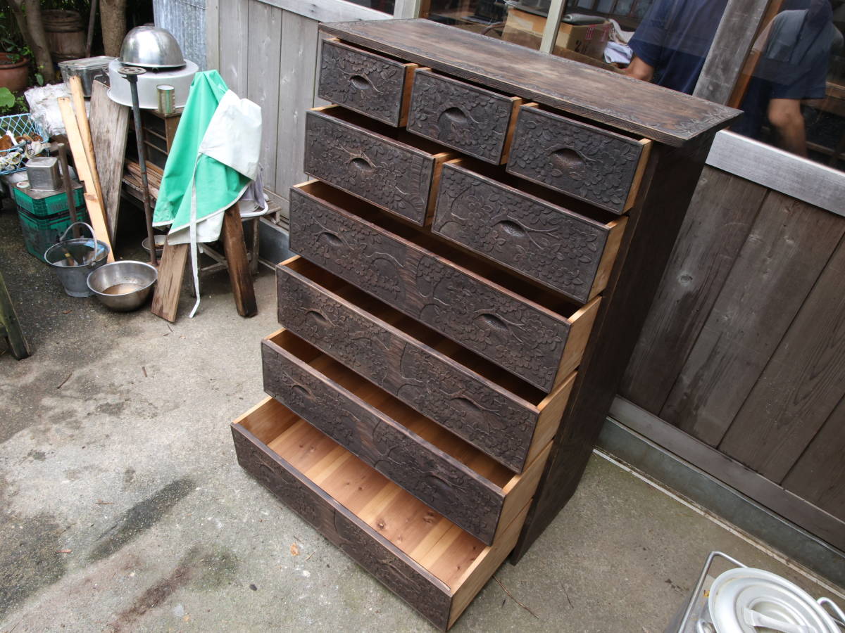 軽井沢彫 伝統工芸 Yahoo!オークション 軽井沢彫り 箪笥 (家具