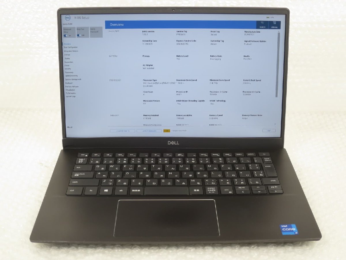 ○○【ジャンク】DELL Vostro 5402 / i7-1165G7 / 8GB メモリ / HDD
