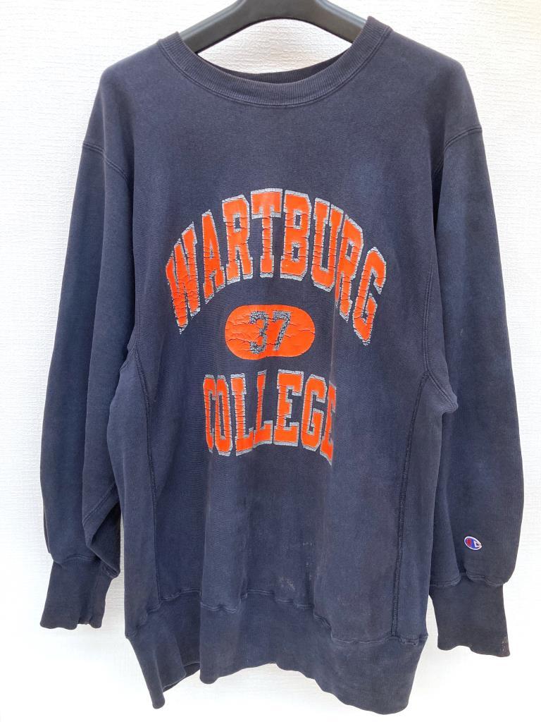 【1円～】Champion Reverse Weave チャンピオン リバースウィーブ スウェット トレーナー 90年代 90's 紺 ネイビー ワートバーグカレッジ