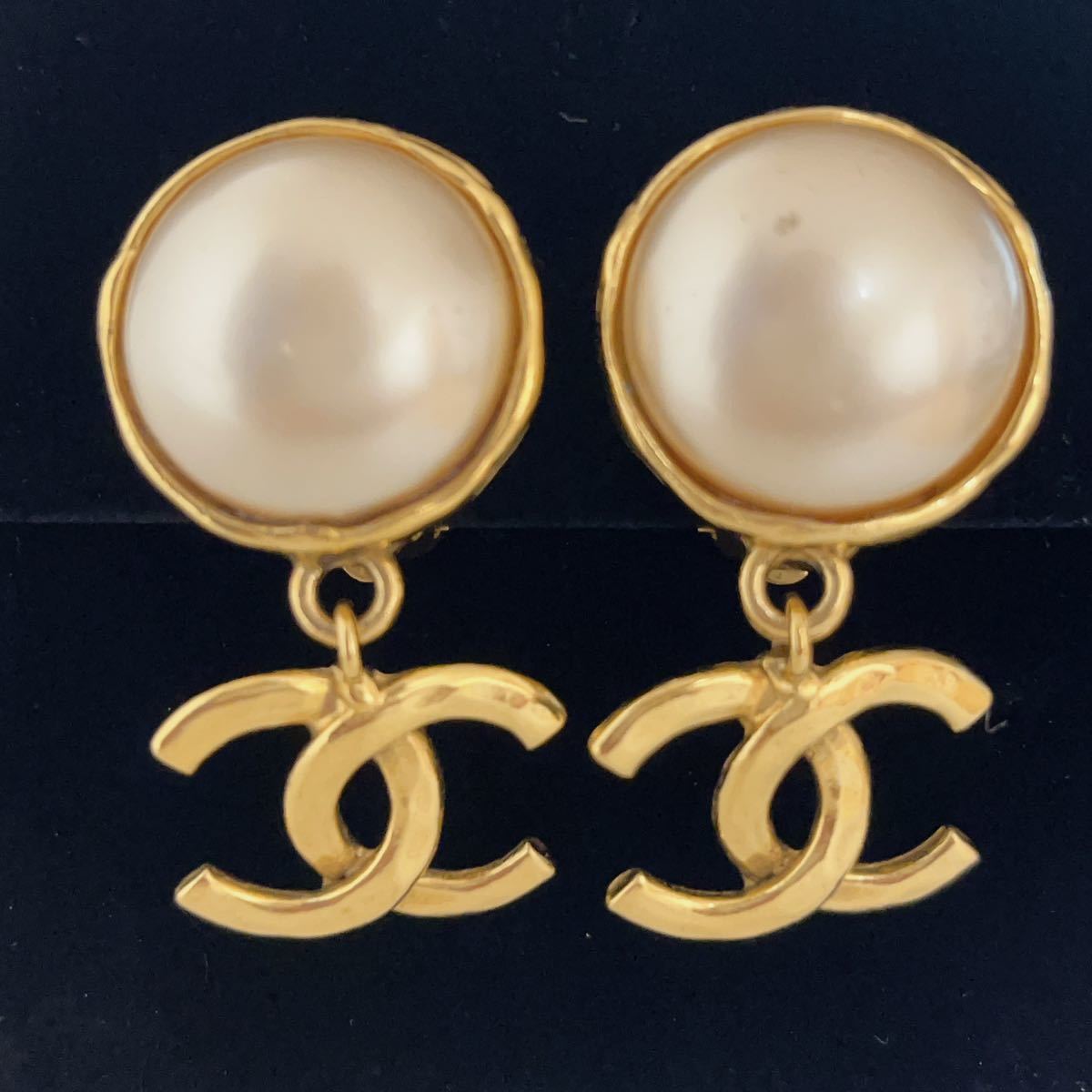 CHANEL シャネル 94A イヤリング ココマーク フェイクパール スイング