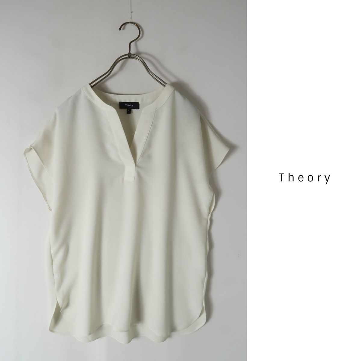 洗える Theory フレンチスリーブ 1.9万☆セオリーリュクス Luxe☆綿100 