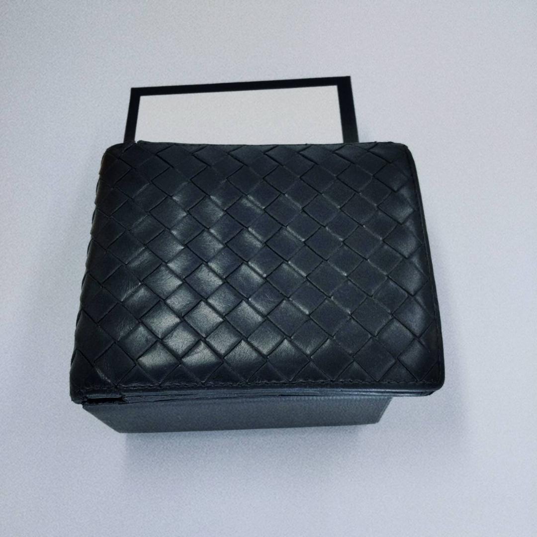 ☆中古☆　ボッテガヴェネタ　イントレチャート コンパクトウォレット 二つ折り財布　　ボッテガ　T7822269　