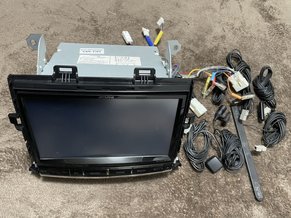 アルパイン　VIE-X009 メモリーナビ Bluetooth フルセグ 地図データ 2015年　作動確認良好　アルファード、ヴェルファイア