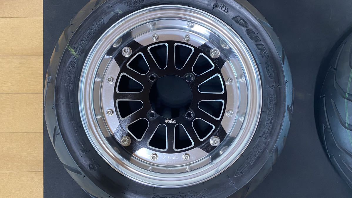 Gクラフト 10インチ アルミホイールタイヤセット 2.75j 3.5j 未使用
