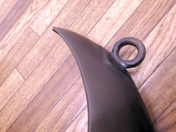 ♡Ec右1001 唐銅 三日月形 美術花器 □茶道具 唐銅 三日月 吊り