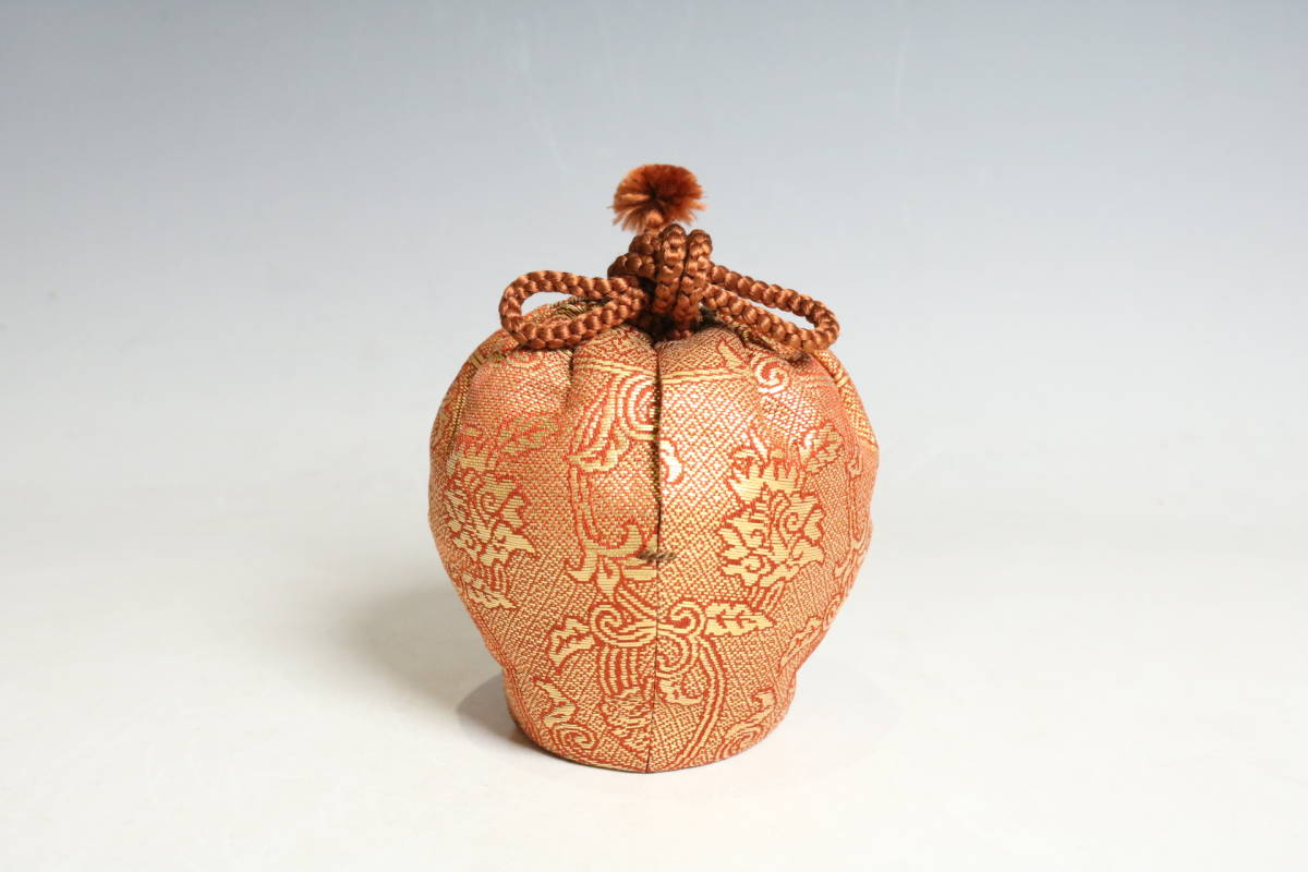 中国美術 龍泉青釉罐 唐物 青磁 茶入 仕覆 木箱附（R528）