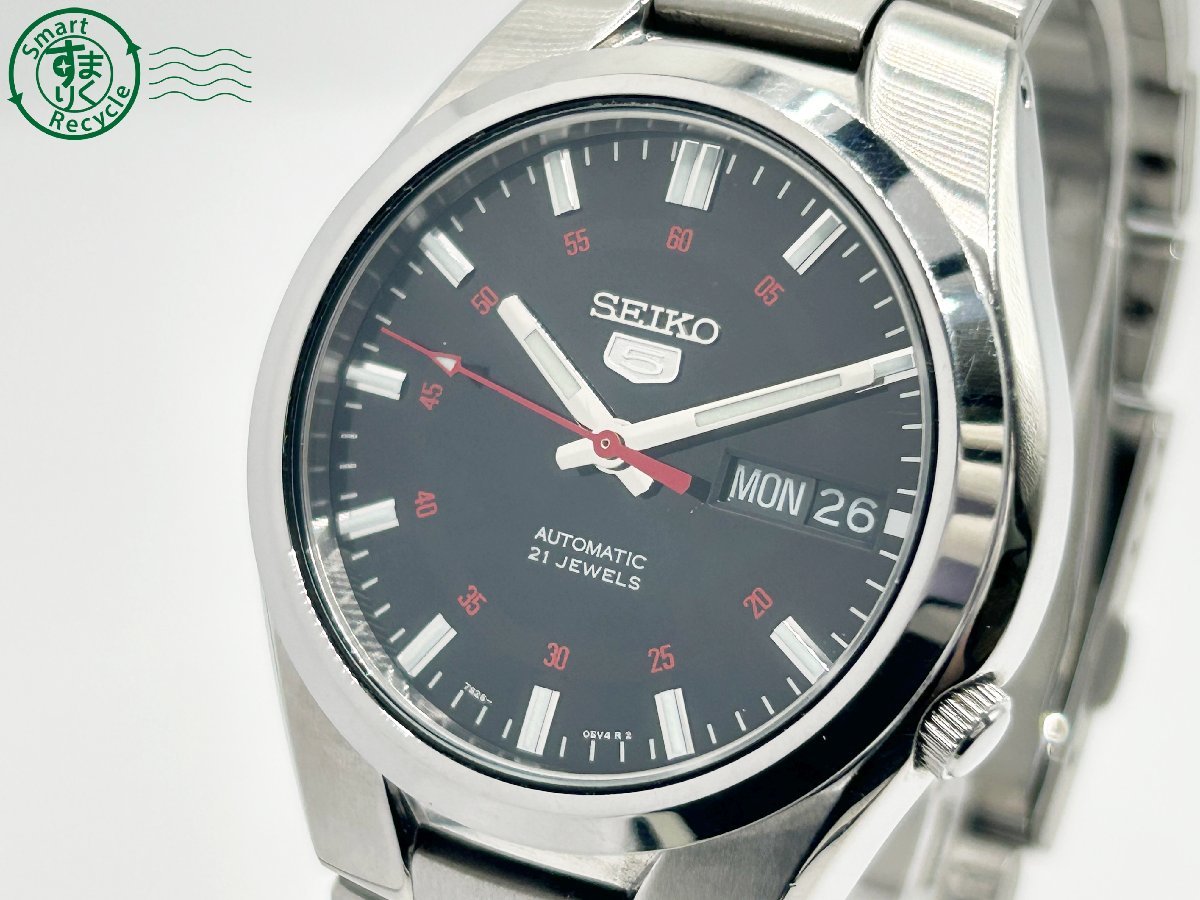 08280026 ◇ SEIKO セイコー5 AT 自動巻き 21石 裏スケ スケルトン