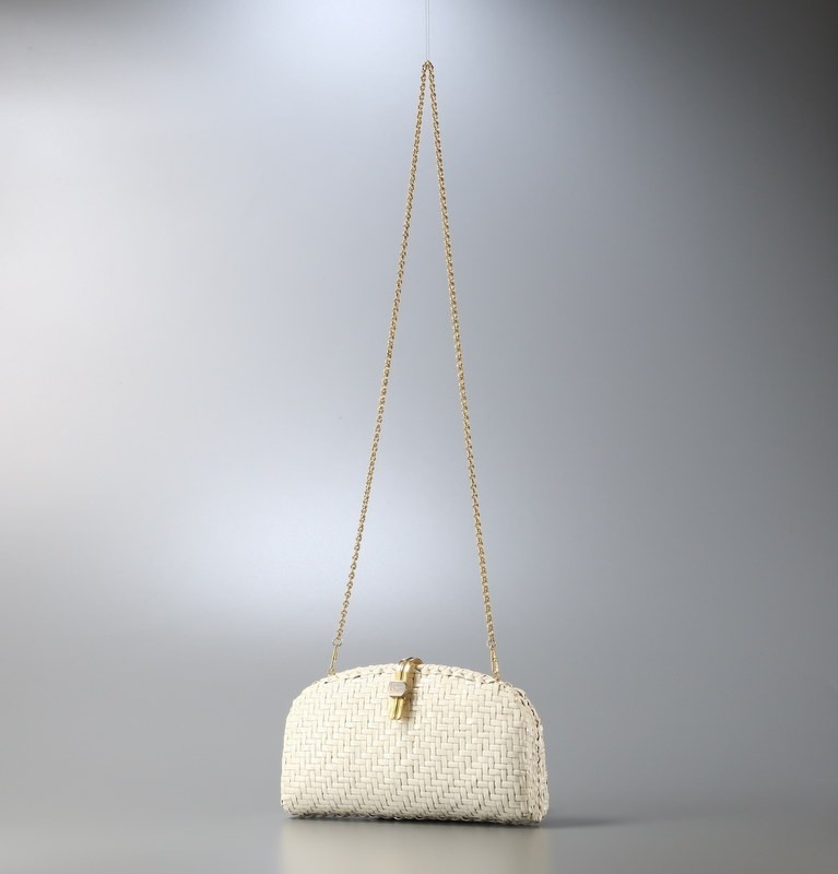 GN9445〇イタリア製*ランセル/LANCEL*ラタン*チェーンショルダーバッグ 