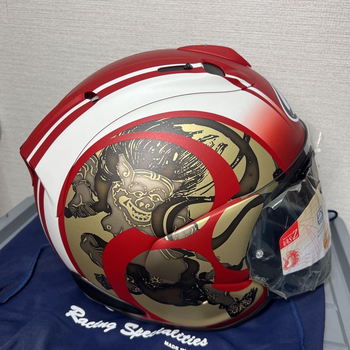 未使用【希少品 ナップス限定】Arai アライ VZ-RAM 鼓動2 風神/雷神 赤 