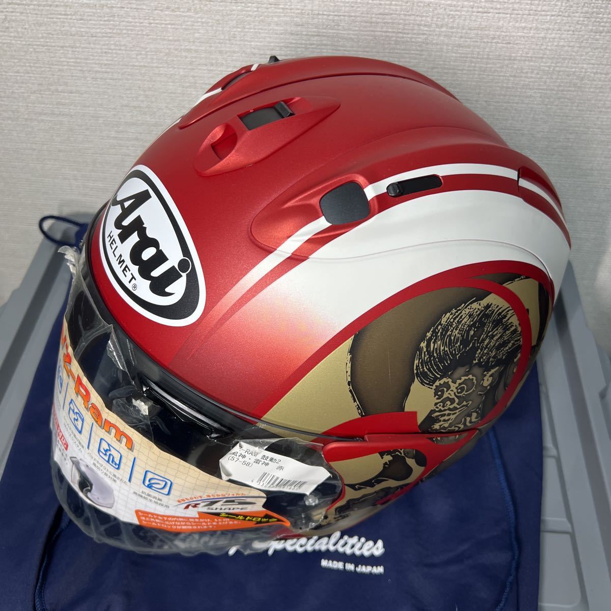未使用【希少品 ナップス限定】Arai アライ VZ-RAM 鼓動2 風神/雷神 赤 