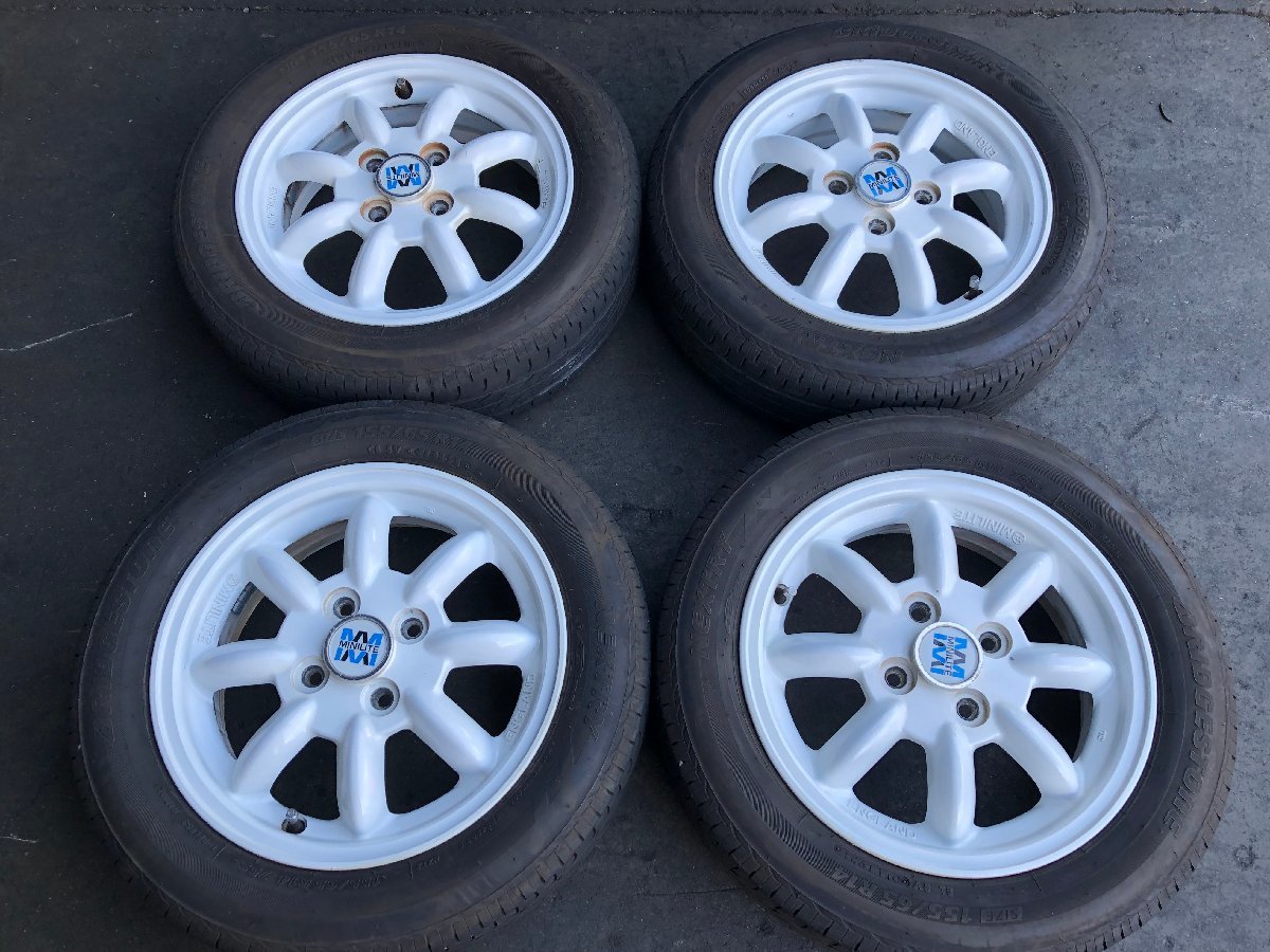ミニライト☆MINILITE14インチアルミホイール×4本(14×4.5J.+45.PCD100