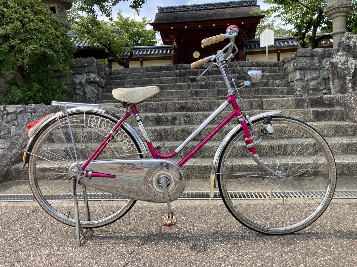 富士自転車 実用車 レトロ 自転車 ロッドブレーキ 昭和 古い