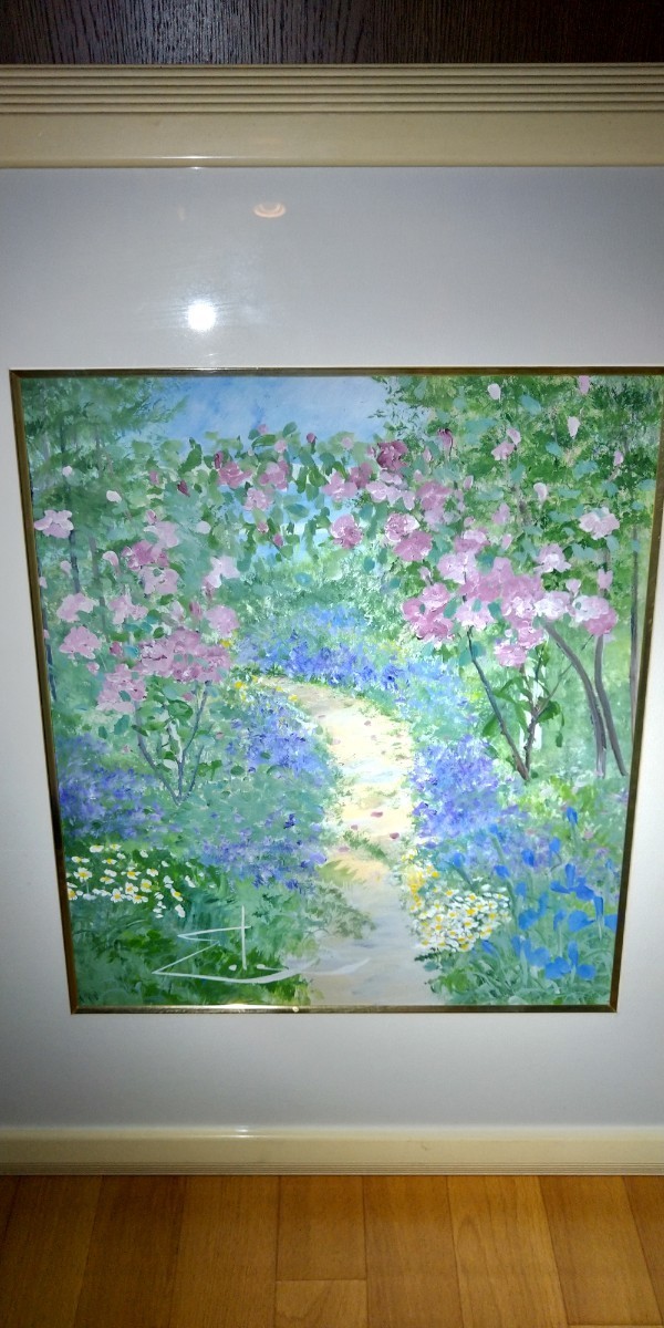 イーダヴァリッキオ　ドリーミングローズ　絵画　直筆サイン入り　真作 油彩画 風景画