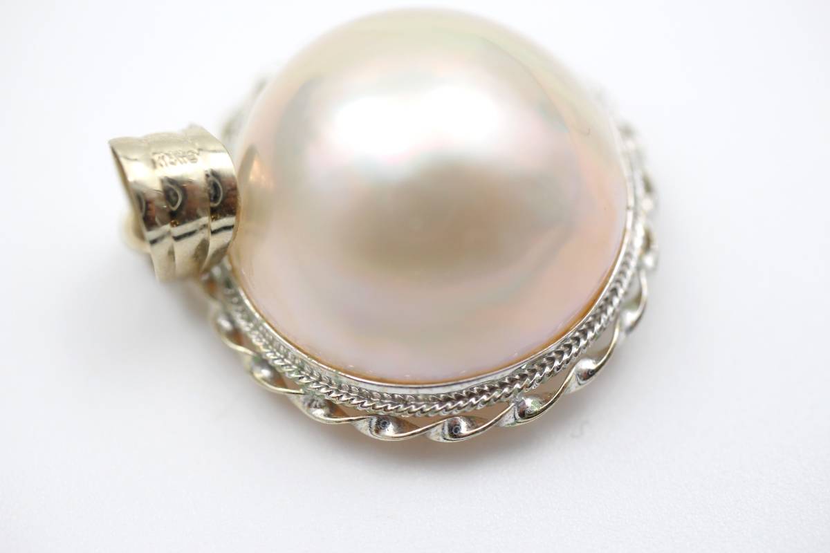 え富】 ☆ 美品 ネックレストップ パール マベパール K14 大粒