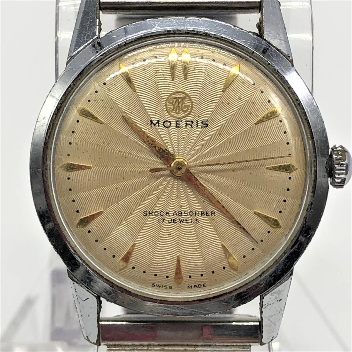 中古品】MOERIS モーリス 手巻き 17JEWELS 17石 GRANDS PRIX 稼働品 