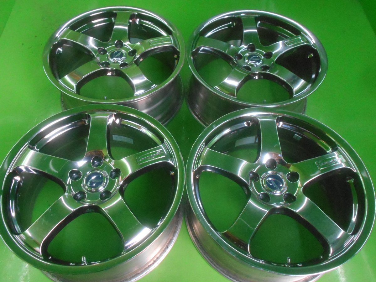 PCD114.3 ヨコハマ コニサー No.51C CONNOISSEUR メッキ 7.5j/+45 ハブ約73㎜ 4本セット! 中古 ドリ車 カスタムカー タイヤ、ホイール ホイール