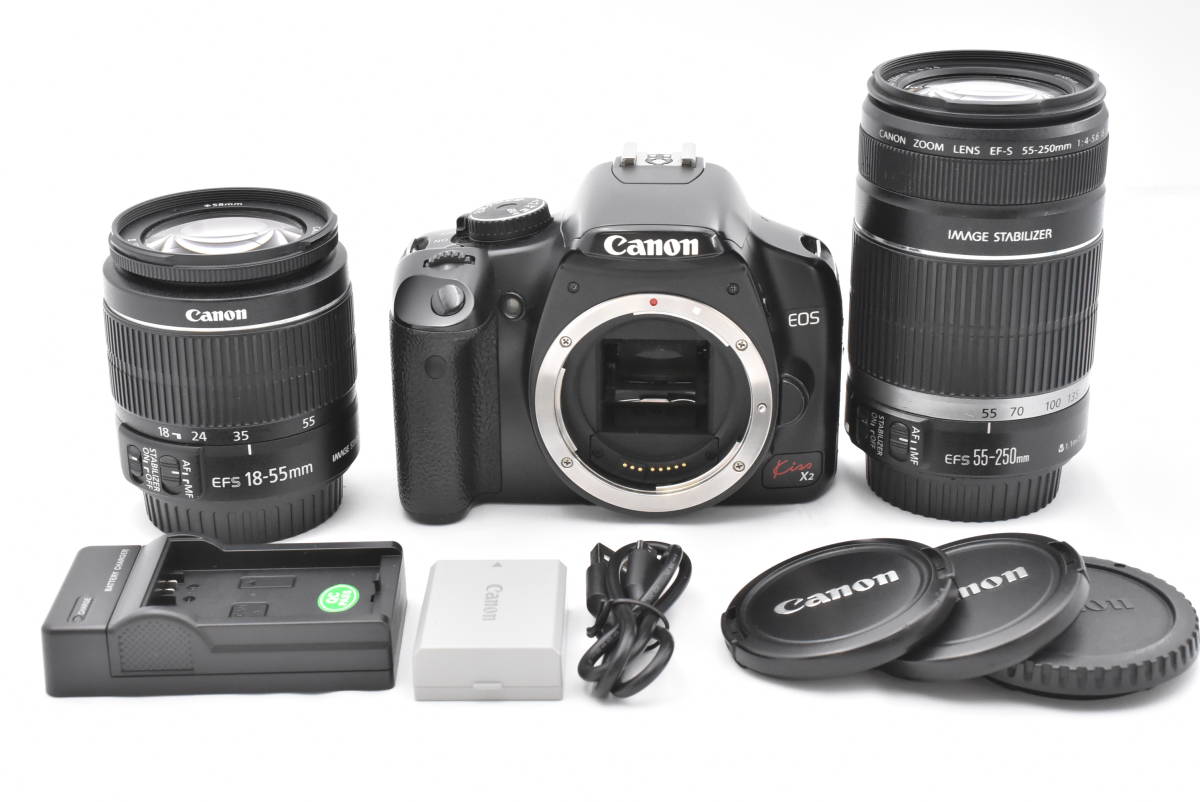 Canon キヤノン EOS Kiss X2 デジタル一眼レフカメラ + EF-S 18-55mm 