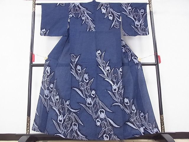 平和屋-こころ店□夏物 浴衣 有松鳴海絞り 伝統工芸品 チューリップ