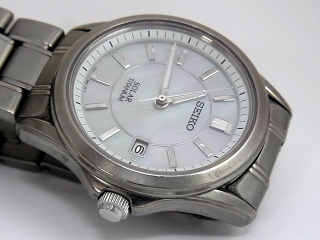 V145-0AZ0 セイコー ソーラー SEIKO - 腕時計 チタニウム 純正ベルト 