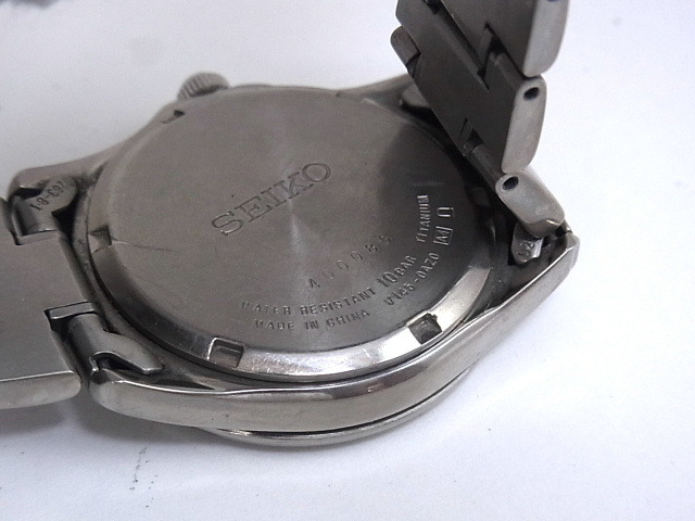 V145-0AZ0 セイコー ソーラー SEIKO - 腕時計 チタニウム 純正ベルト 