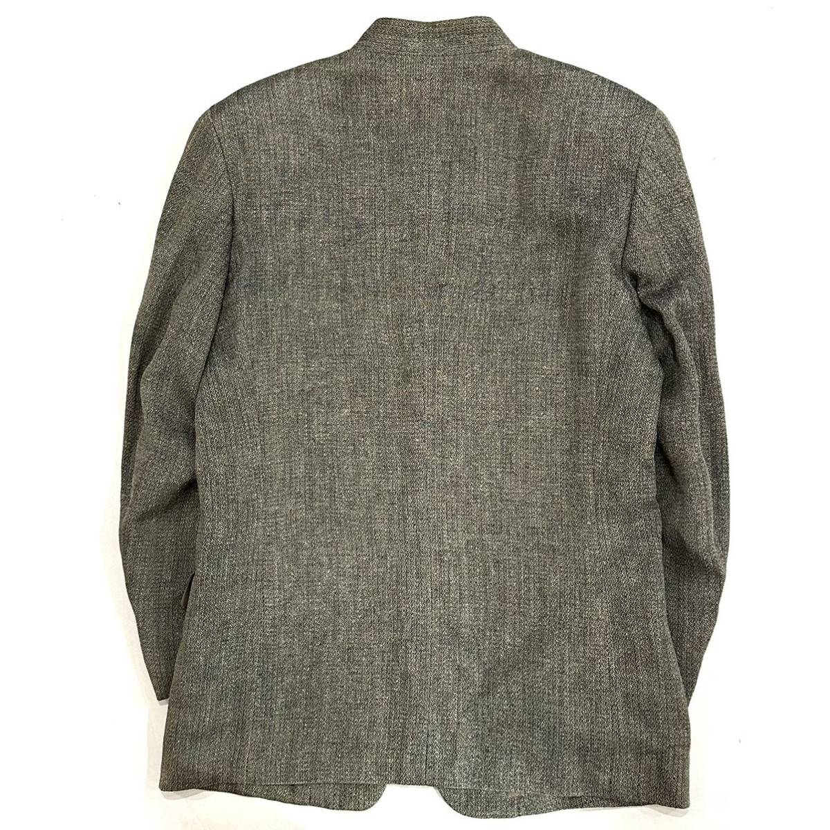 希少!!90s ISSEY MIYAKE MEN 高級生地 シルク×リネン 絹×麻 マオカラー