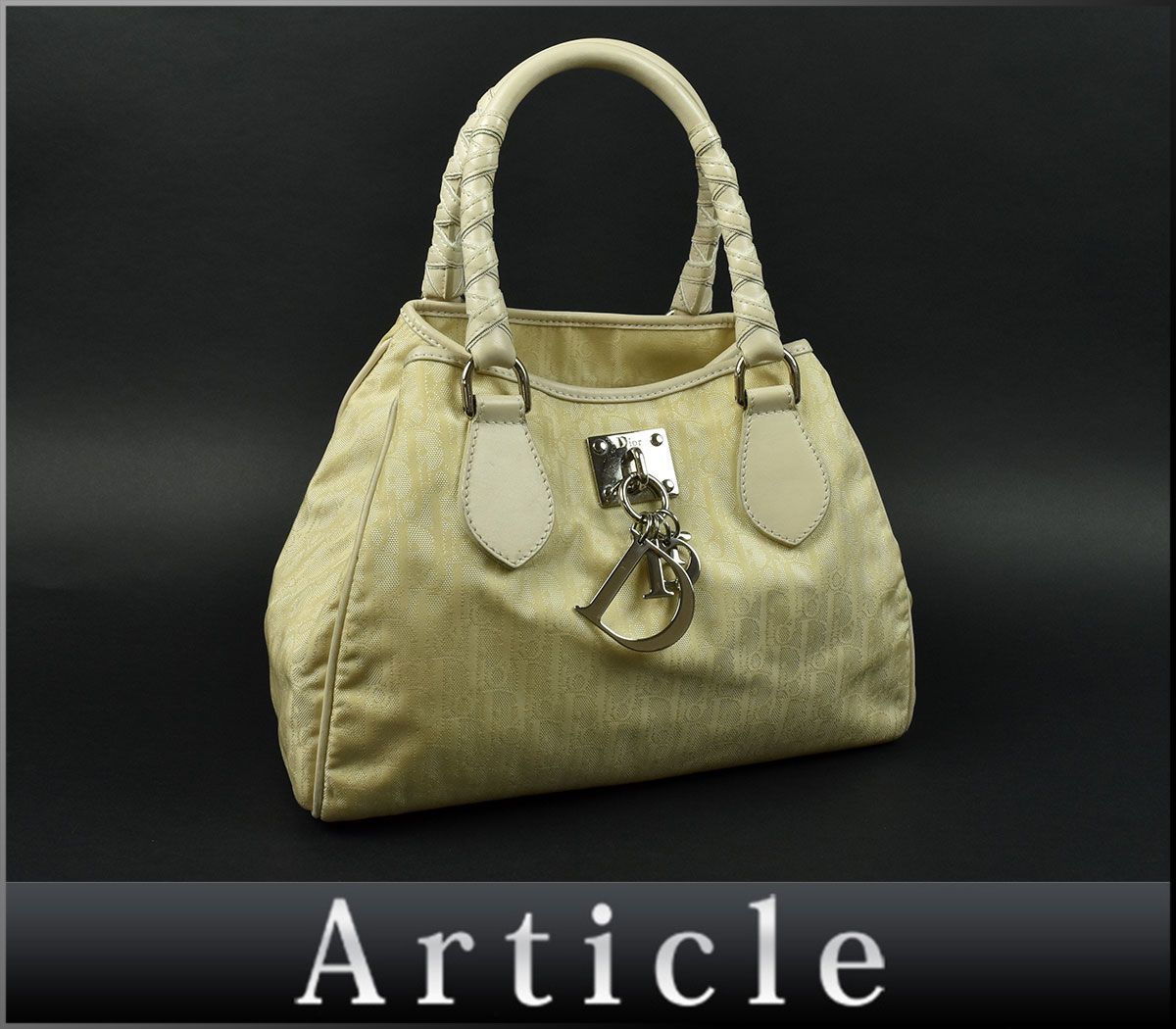 153190♪ Christian Dior ディオール トロッター ラブリー トート
