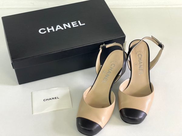 サンダル シャネル CHANEL ブラック レザー 98P エナメル - スエード 0