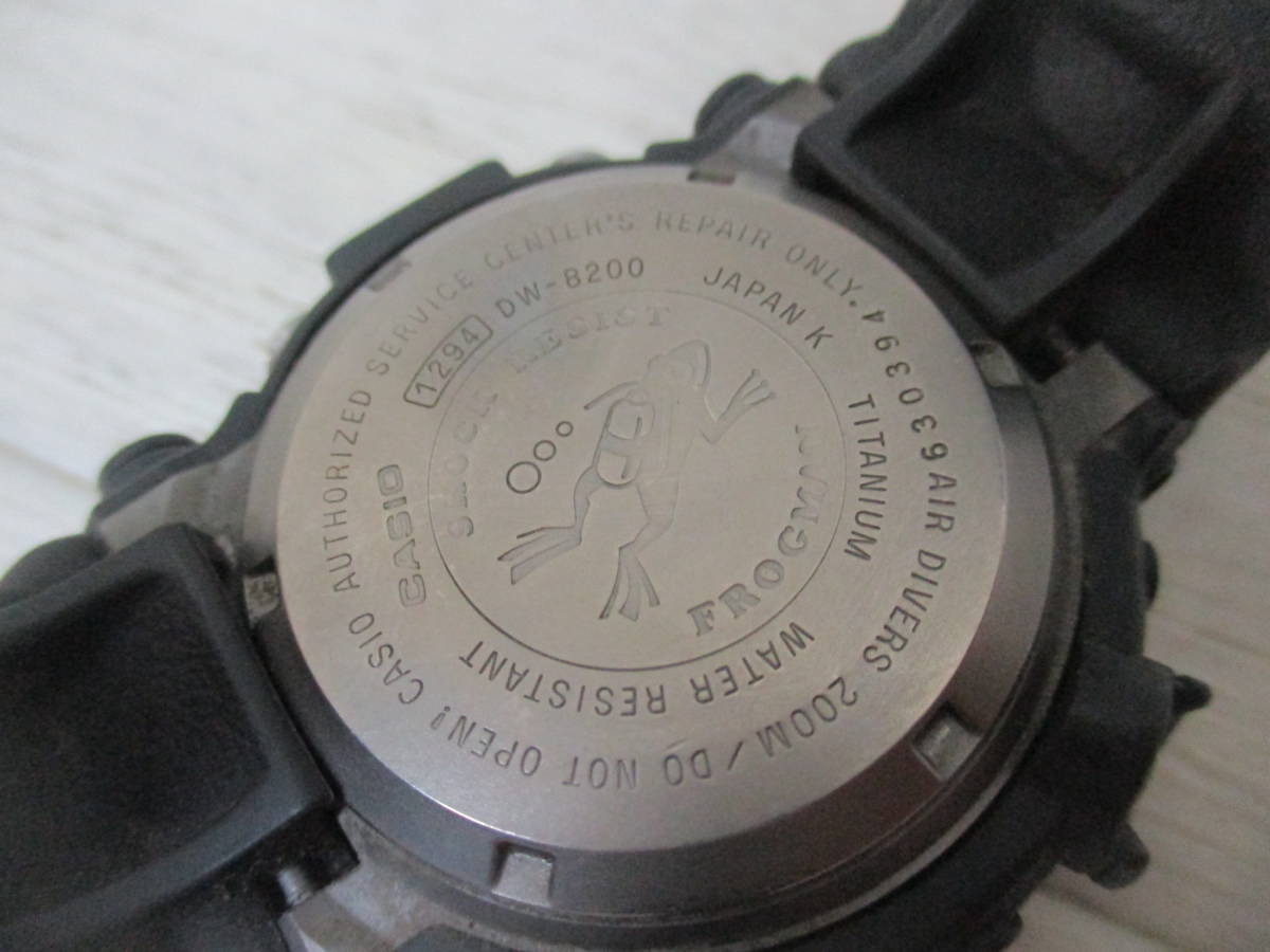 G-SHOCK FROGMAN DW-8200 CASIO | DW-8200-1A Casio G-Shock &frasl; カシオ - ジーショック Titanium Frogman 腕時計 クォーツ腕時計&frasl;デジタル&frasl;BLK&frasl;BLK&frasl;DW-8200